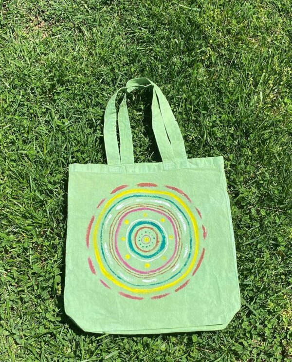 Green tote bag